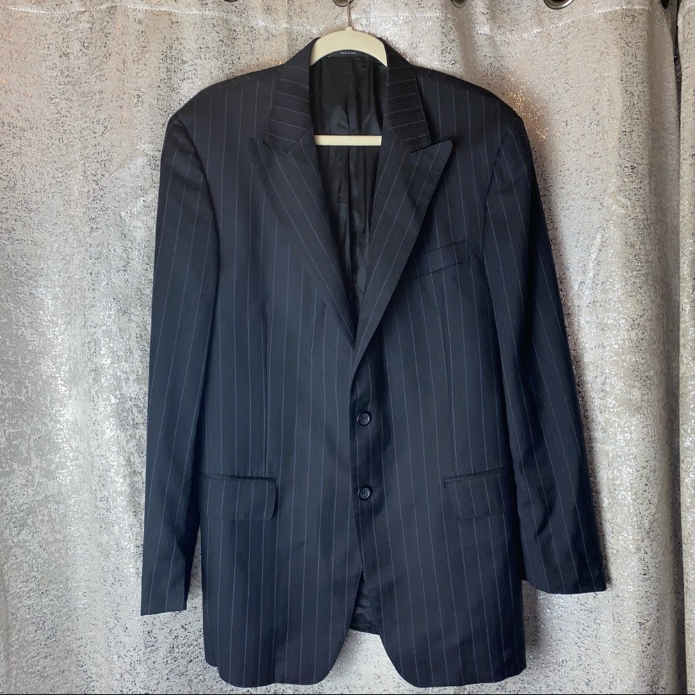 EUC Versace Collection pin stripe 2 piece suit 54R